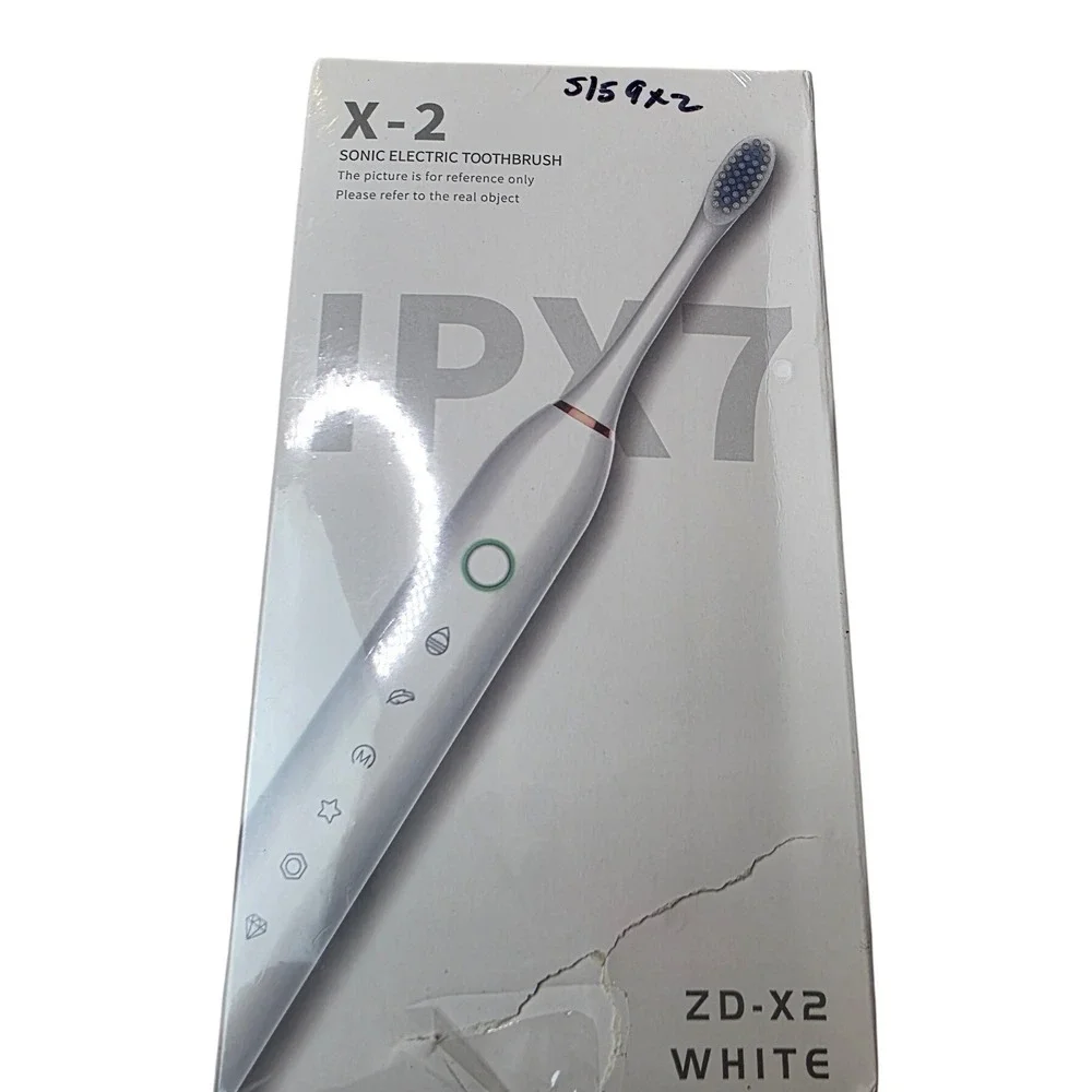 X-2 Sonic Electric Toothbrush IPX7 Waterproof‎ Rechargeable White ZD-X2 New